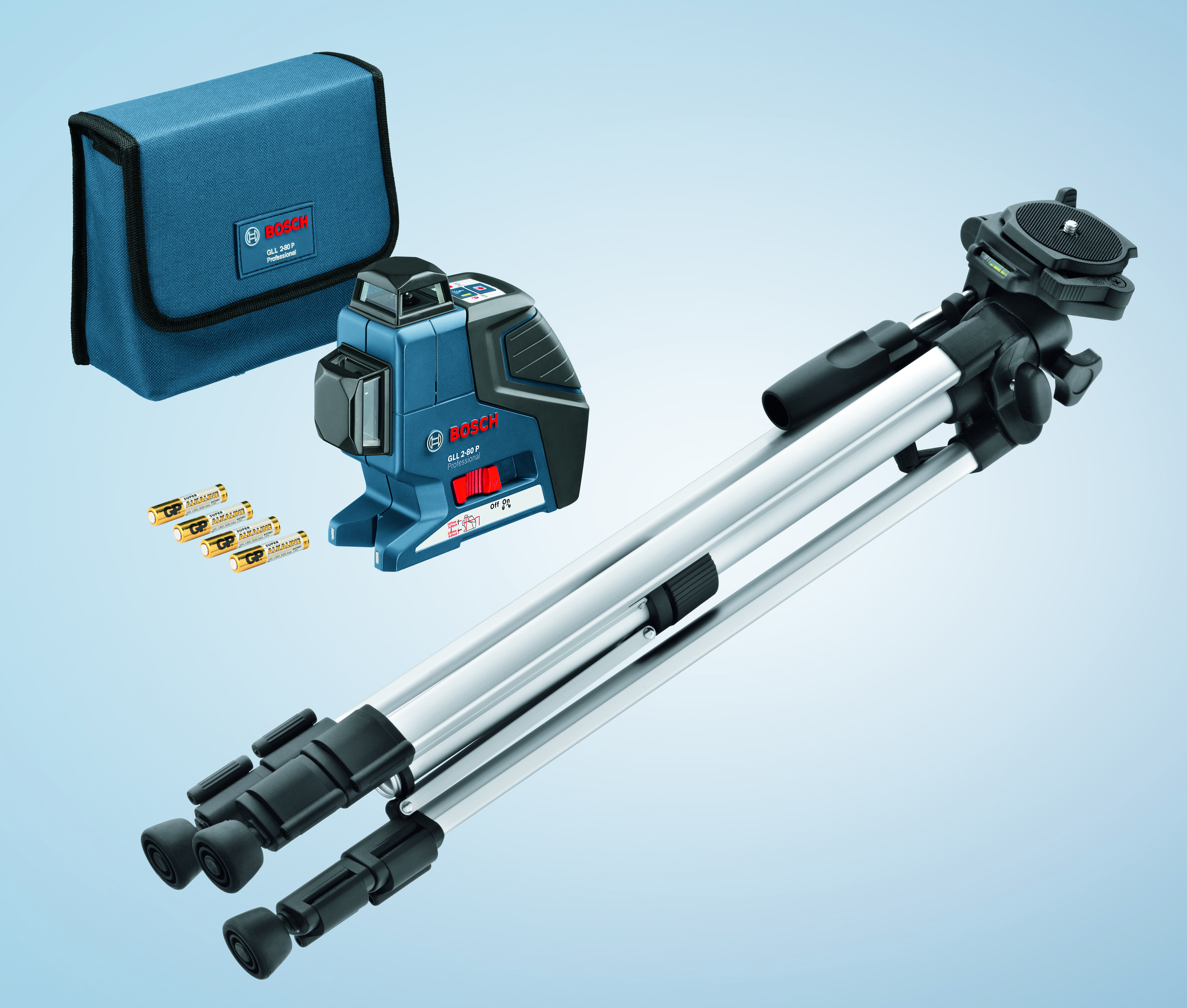 Увеличенная фотография Лазерный нивелир Bosch GLL 2-80 P + штатив BS 150 0601063205